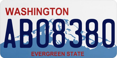 WA license plate ABO8380