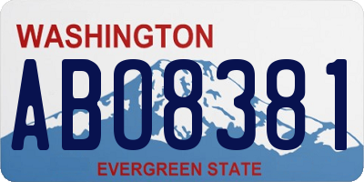 WA license plate ABO8381