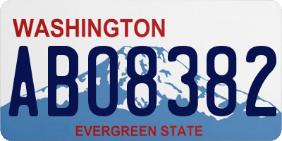 WA license plate ABO8382