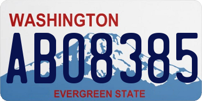 WA license plate ABO8385