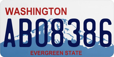 WA license plate ABO8386