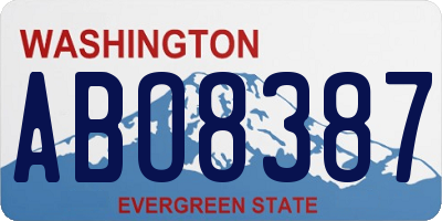 WA license plate ABO8387