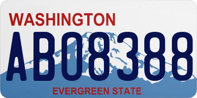 WA license plate ABO8388