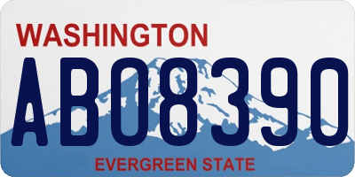 WA license plate ABO8390