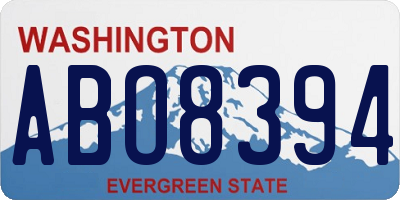 WA license plate ABO8394