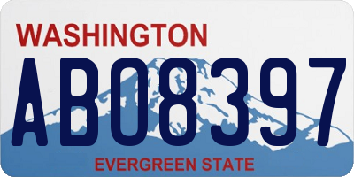 WA license plate ABO8397