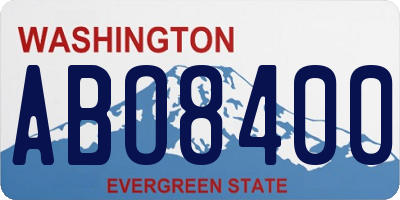 WA license plate ABO8400