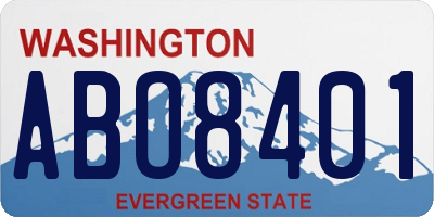 WA license plate ABO8401