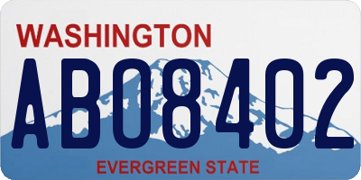 WA license plate ABO8402