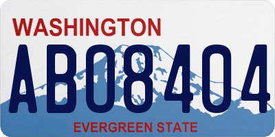 WA license plate ABO8404