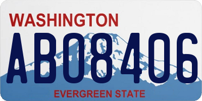 WA license plate ABO8406