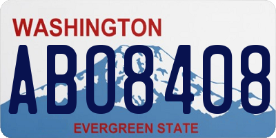 WA license plate ABO8408