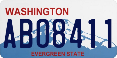 WA license plate ABO8411