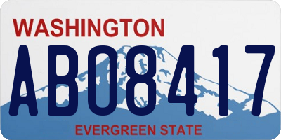 WA license plate ABO8417