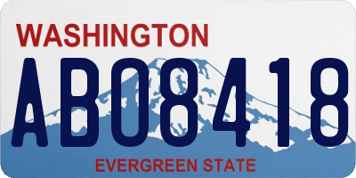 WA license plate ABO8418