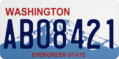 WA license plate ABO8421