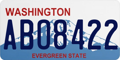 WA license plate ABO8422