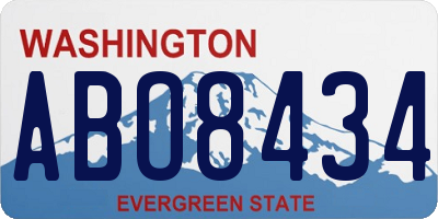 WA license plate ABO8434