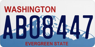 WA license plate ABO8447