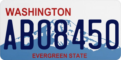 WA license plate ABO8450