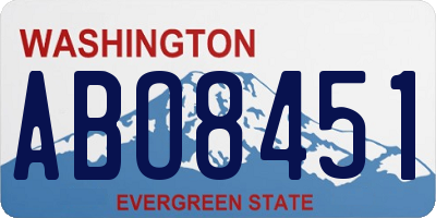 WA license plate ABO8451