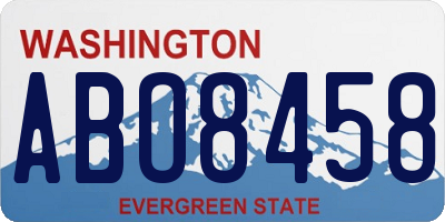 WA license plate ABO8458