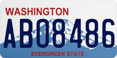 WA license plate ABO8486