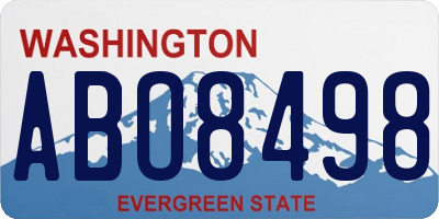 WA license plate ABO8498