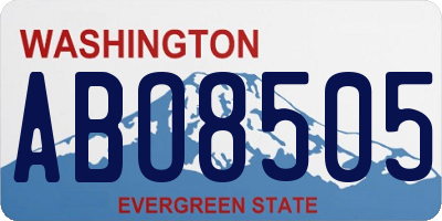 WA license plate ABO8505