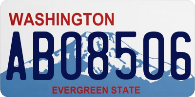 WA license plate ABO8506