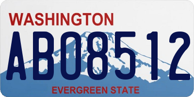 WA license plate ABO8512