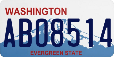 WA license plate ABO8514