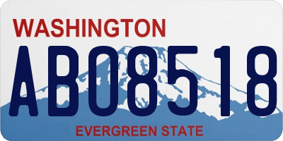 WA license plate ABO8518