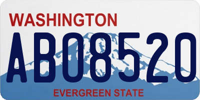 WA license plate ABO8520