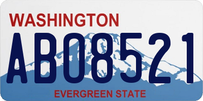 WA license plate ABO8521