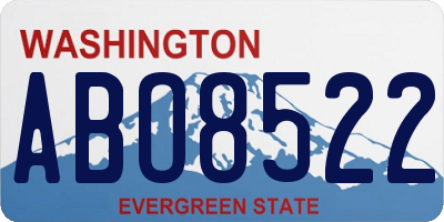 WA license plate ABO8522