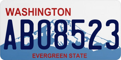 WA license plate ABO8523