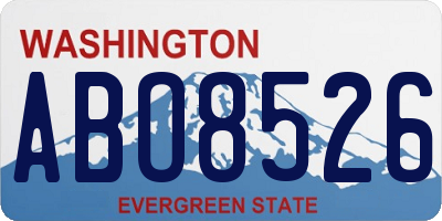 WA license plate ABO8526