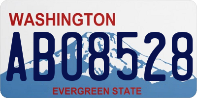 WA license plate ABO8528