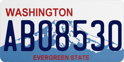 WA license plate ABO8530