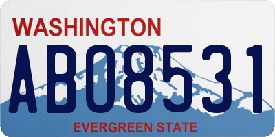 WA license plate ABO8531