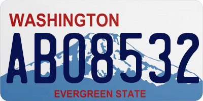 WA license plate ABO8532
