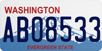 WA license plate ABO8533