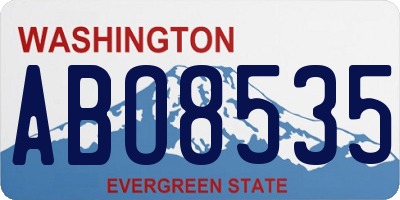 WA license plate ABO8535