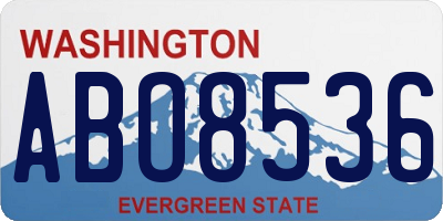 WA license plate ABO8536