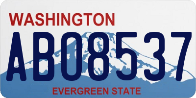 WA license plate ABO8537
