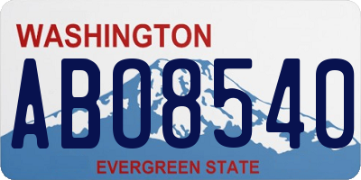 WA license plate ABO8540