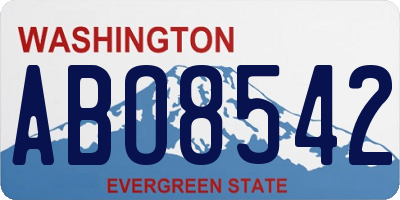WA license plate ABO8542