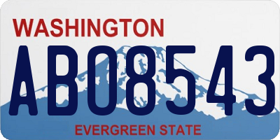 WA license plate ABO8543