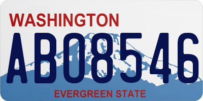 WA license plate ABO8546